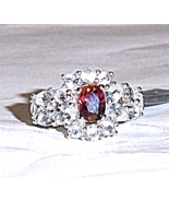 Multi-Color Tourmaline Oval Solitaire & White Topaz Ring, Size 9, 3.91(TCW) 3.4G - $35.99