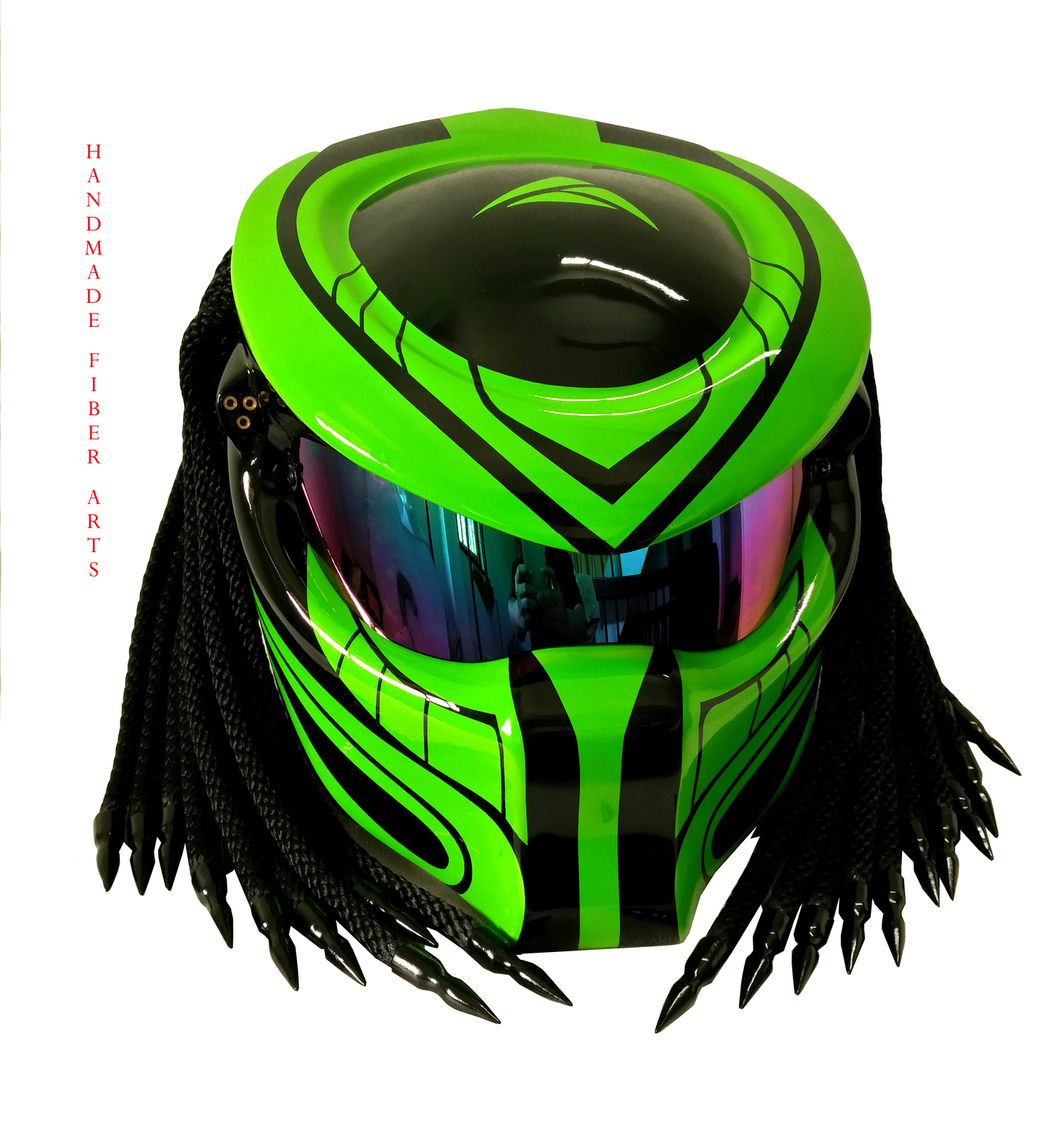 GREEN CUSTOM PREDATOR MOTORCYCLE HELMET - Motorcycle & Powersport Helmets