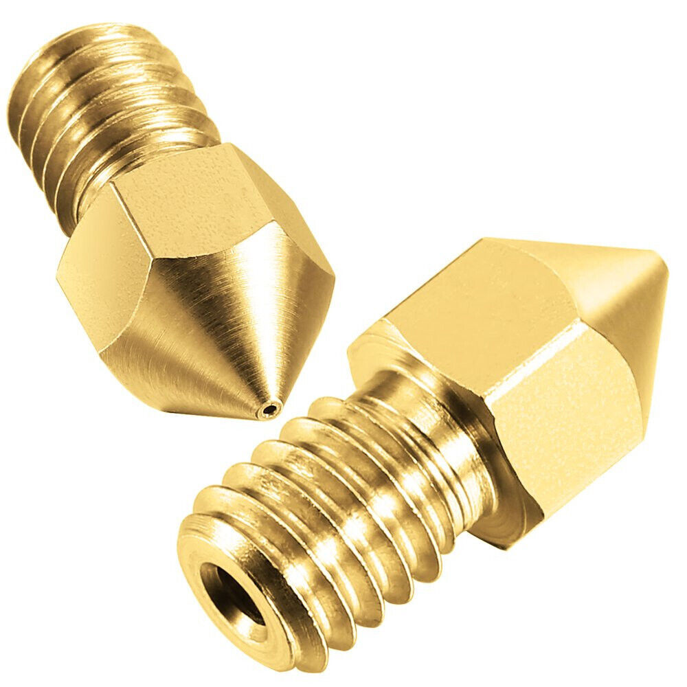 Brass 3D Printer Extruder Nozzles - 0.3mm - 1.75mm PLA - 2 pcs