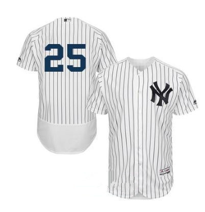 Men's 2018 New York Yankees Jersey #25 Gleyber Torres Jersey White FB ...