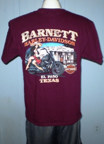  Harley  Davidson  Burgundy T Shirt Large El  Paso  Texas 