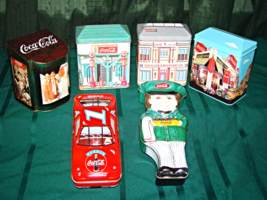 1990"s Coca Cola tins---lot of 6 - $29.00