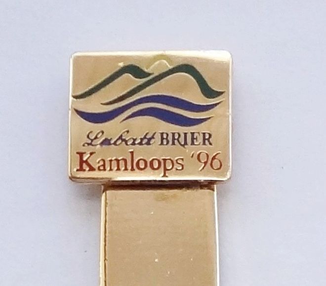 Collector Souvenir Spoon Canada BC Kamloops Labatt Brier 96 Curling