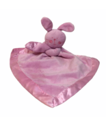 RARE Bunny Rabbit Pink Baby Lovey Security Blanket Satin back &amp; edges 11in. - $29.00