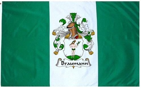 Braumann Coat of Arms Flag / Family Crest Flag