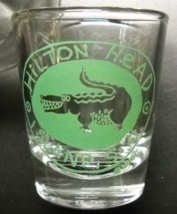 Hilton Head Island South Carolina Shot Glass Clear Glass with Stylized Alligator - $6.99