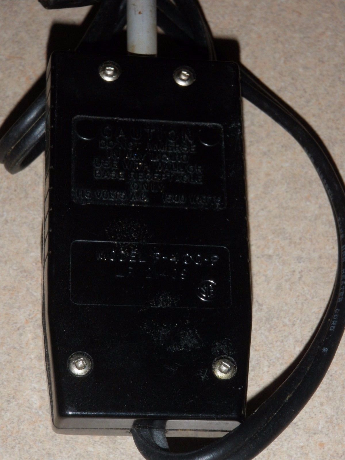 Sunbeam Electric Skillet Heat Control Power Cord Model P400P LR21409