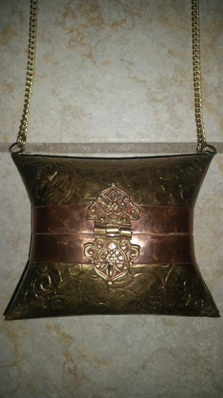 vintage brass purse