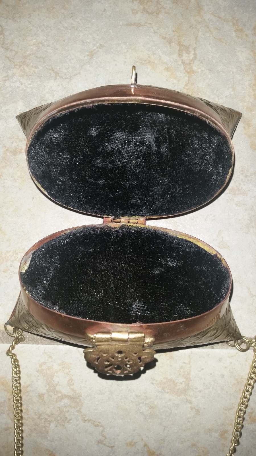 vintage brass purse
