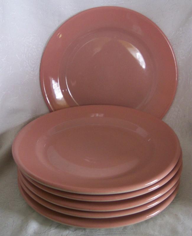 Pink Dinner Plates by Sterling China Restaurant Ware Set of 6