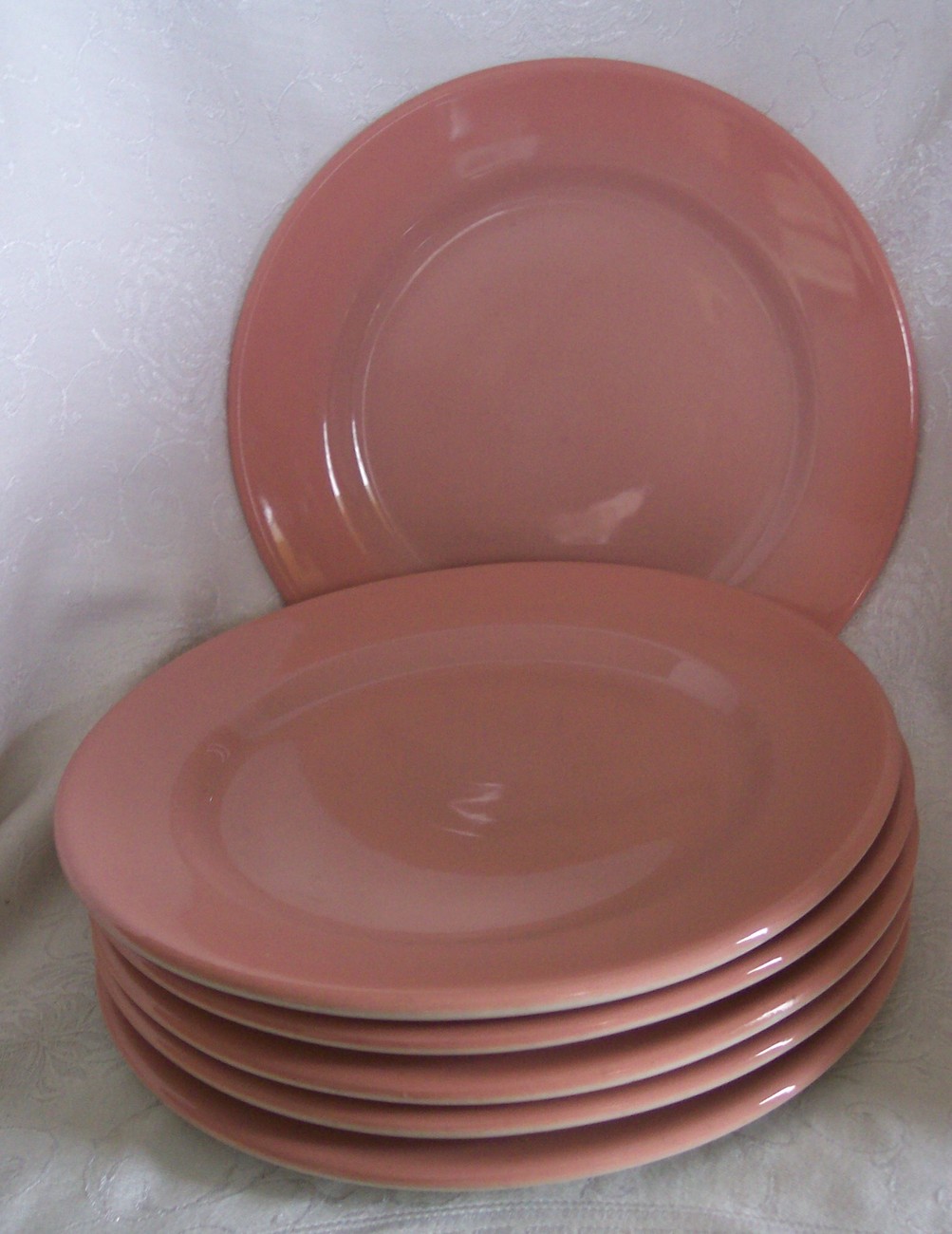 Pink Dinner Plates by Sterling China Restaurant Ware Set of 6