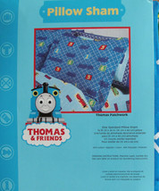 THOMAS AND FRIENDS TRAINS PATCHWORK BLUE PILLOWSHAM BEDDING NEW - $17.90