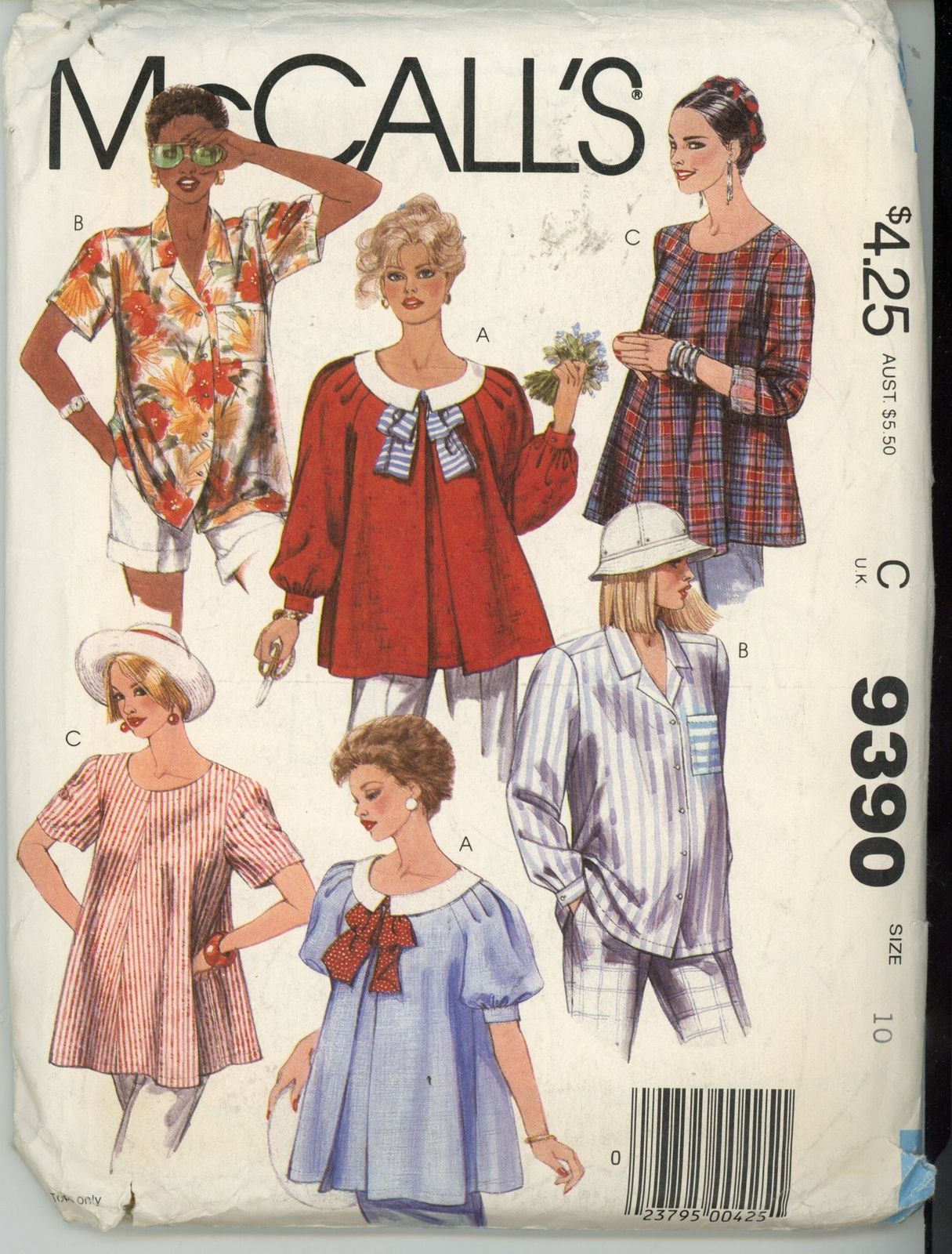 Mccall's 9390 Maternity Tops and Tie Size 10 Vintage - Sewing