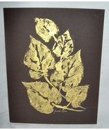 Original Painting Gold Leaves Signed Artwork by Judith Fox Unframed - $6.99