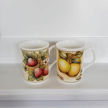 Vintage Coffee Mugs, Set of 2, Duchess English Bone China, Apple Strawberry Pie image 4