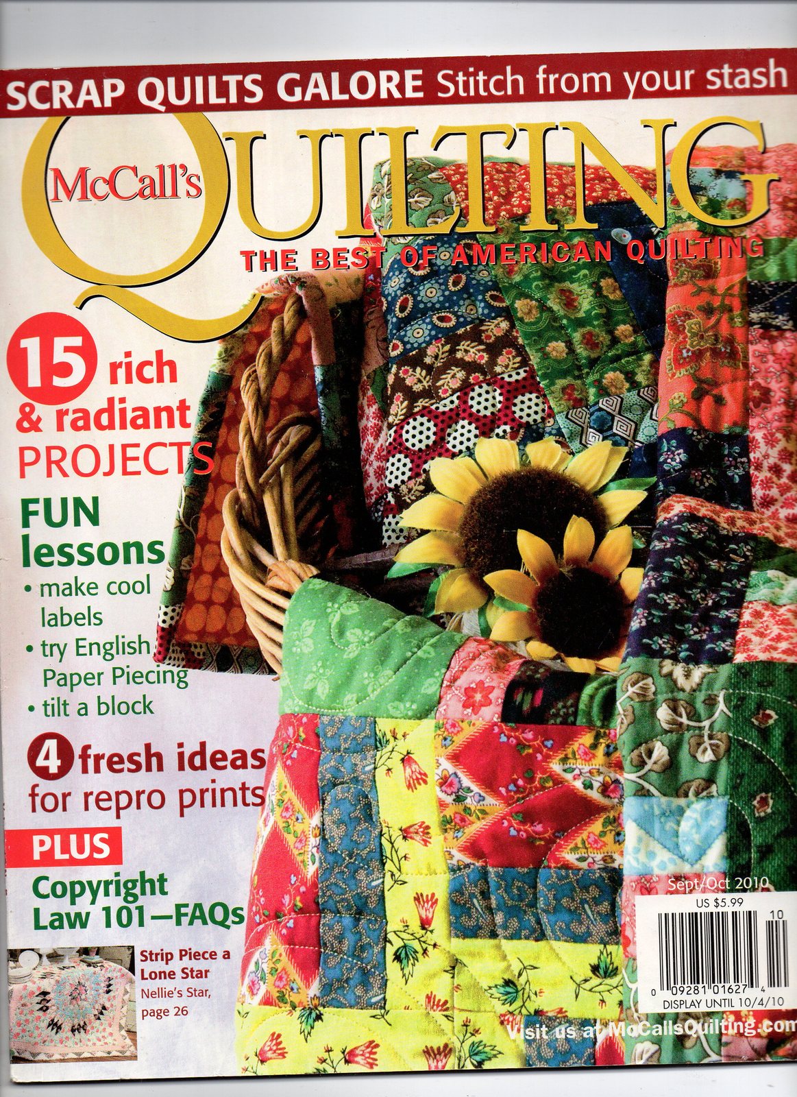 McCall's Quilting/SeptemberOctober 2010/Preowned Magazine Magazine