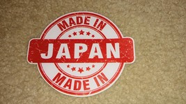 &quot;MADE IN JAPAN&quot; Decal Sticker Red / White Round  4&quot; X 4 3/4&quot; USA SELLER - $9.99