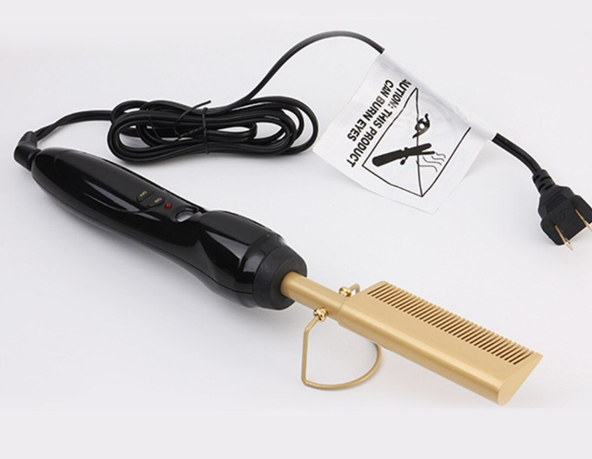 Electric Comb Straightener High Heat Press Comb Hot Straightening Electric Comb Curling 