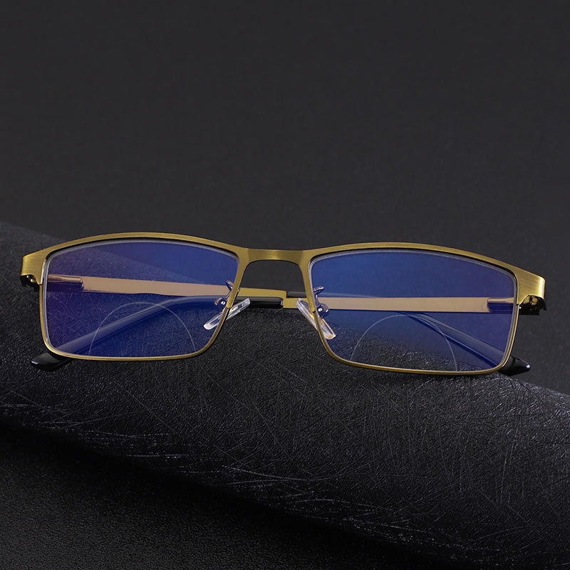 Mens Bifocal Reading Glasses Transition Photochromic Rectangular Readers Gold Reading Glasses 9020