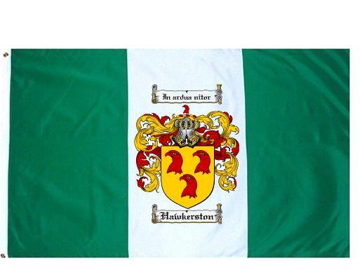 Hawkerston Coat of Arms Flag / Family Crest Flag