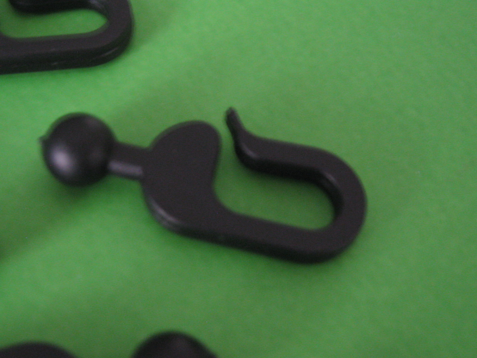 25pcs Black Railed Plastic Hooks for Gazebo Curtains or Mosquito