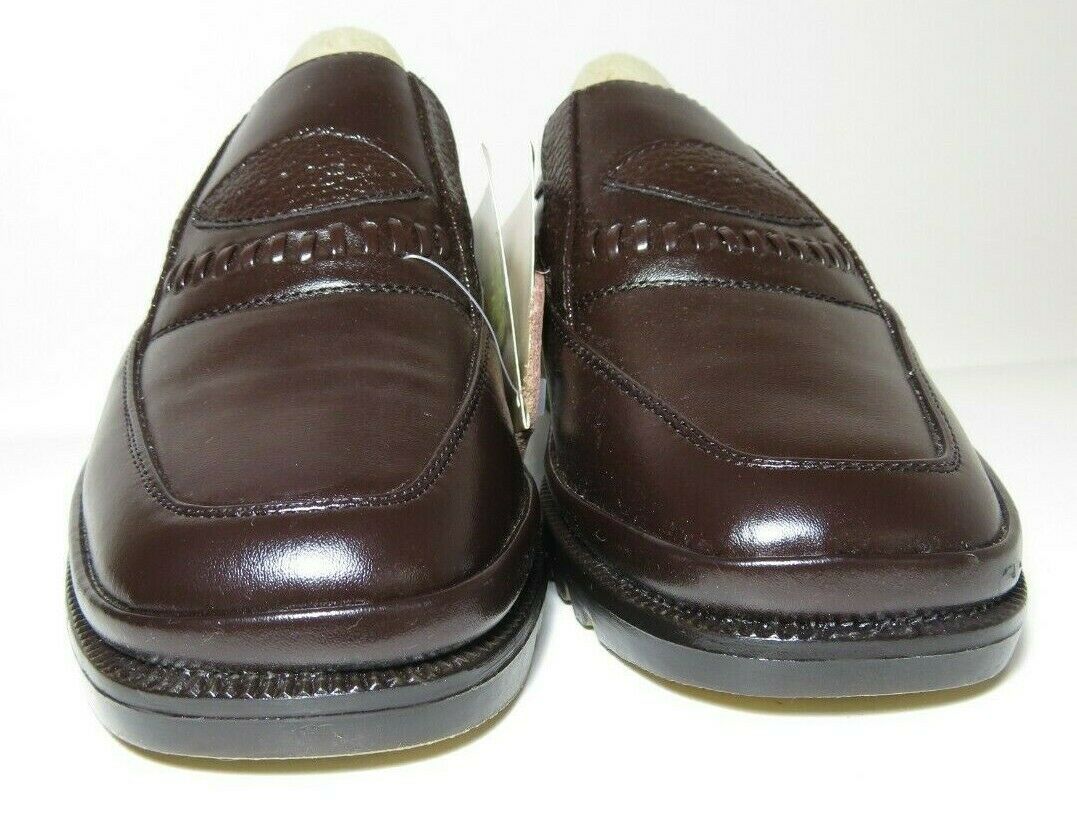 Silver Leather West Germany German Made Slip On Loafers US 6 Dark Brown ...