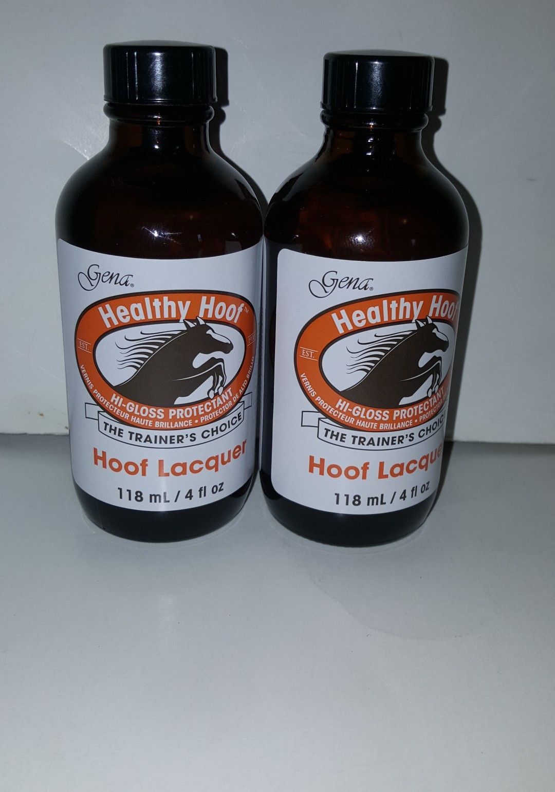 LOT OF 2 GENA HEALTHY HOOF/ HOOF LACQUER/TOP COAT/HIGLOSS PROTECTANT