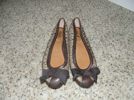 Coach Saundra Shoe Sig C Loafer Brown Beige Flats Woman Us Size 10 Mb Medium  - $77.00