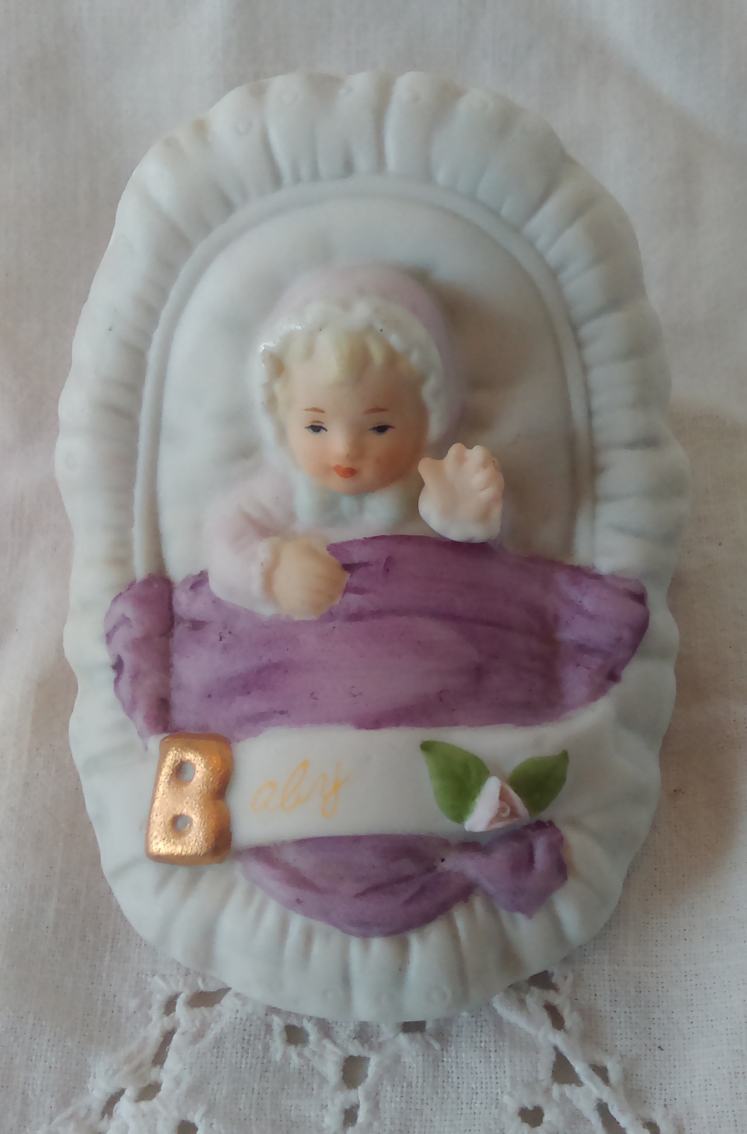 1983 Enesco Blonde Baby Growing Up Birthday Girl Figurine  - $7.95