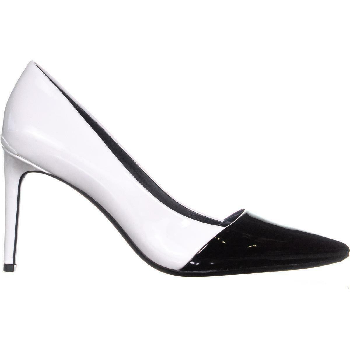 Calvin Klein Roslyn Pumps, Platnium White/Black, 6 US / 36 EU - Heels