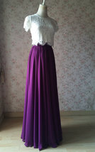 PLUM PURPLE Chiffon Maxi Skirt Outfit Womens Purple Chiffon Skirt Plus Size image 5