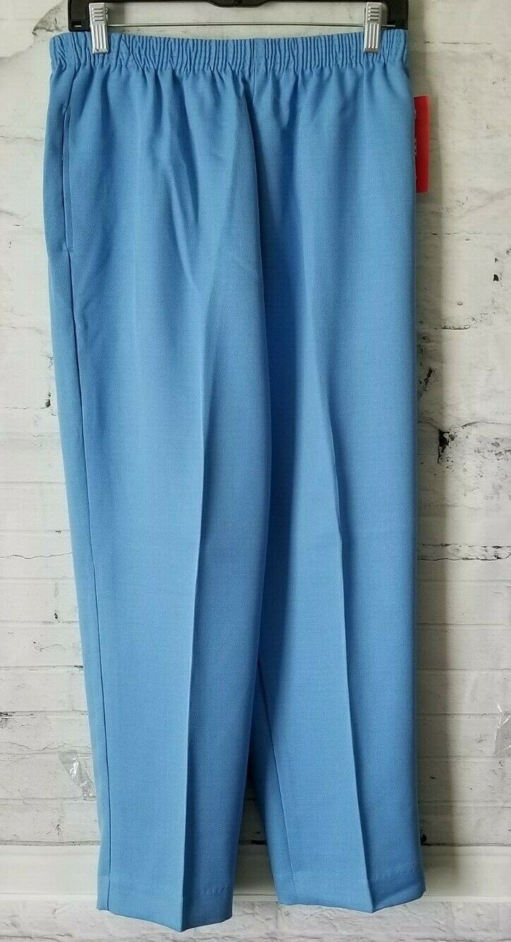 BonWorth Women's Blue Elastic Stretchy Waistband Pants Size Petite ...