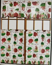 3pc Curtains Set:2 Tiers (29"x36") & Valance (58"x14")MERRY CHRISTMAS CUPS #1,BH - $17.81