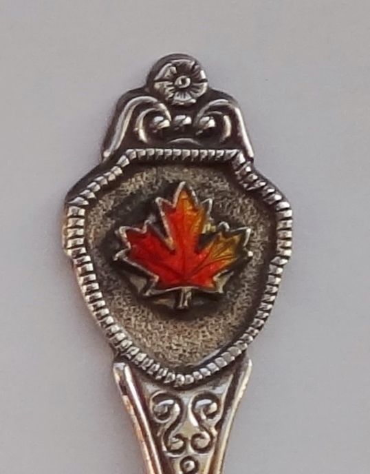 Collector Souvenir Spoon Canada Maple Leaf Cloisonne Emblem ...