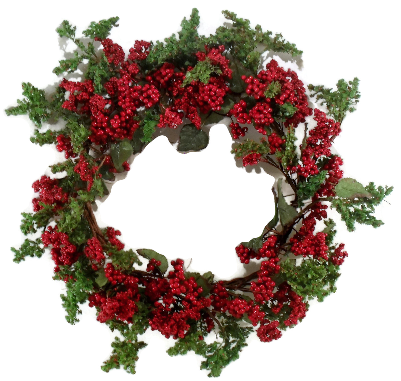 Christmas Wreath Handmade Holiday Red Berry - Wreaths, Garlands & Plants