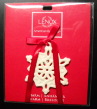 Lenox Christmas Ornament Pierced Snowflake Porcelain Red Ribbon Hanger C... - $8.99