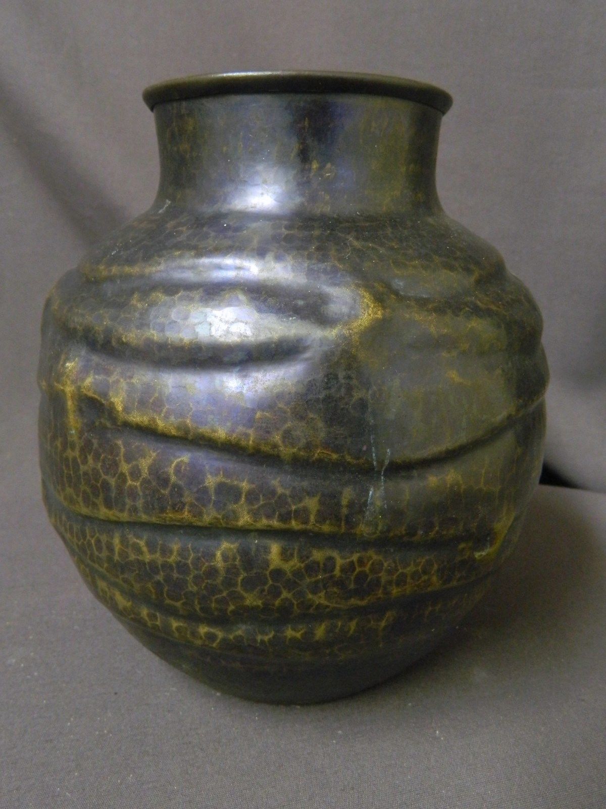 Japanese Hammered Copper Vase Signed And 50 Similar Items