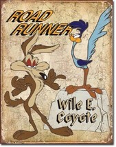 Roadrunner Wyle E Looney Tunes Cartoon Weathered Retro Wall Decor Metal ... - $16.99