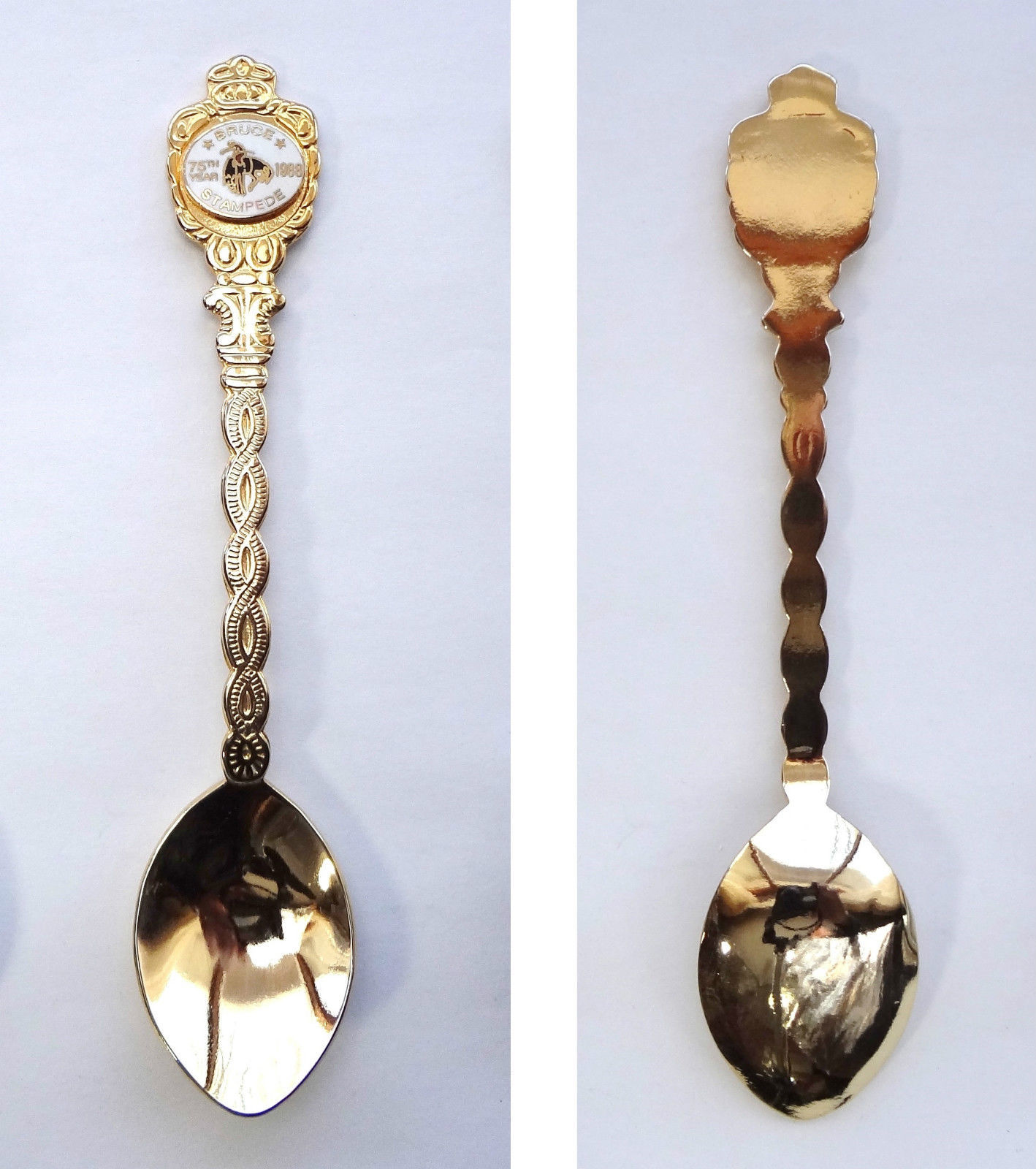 Collector Souvenir Spoon Canada Alberta Bruce Stampede 1988 75th Year