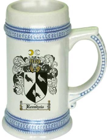 Renshaw Coat of Arms Stein / Family Crest Tankard Mug