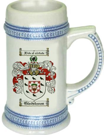 Gledstanes Coat of Arms Stein / Family Crest Tankard Mug