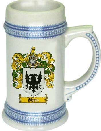 Glynn Coat of Arms Stein / Family Crest Tankard Mug