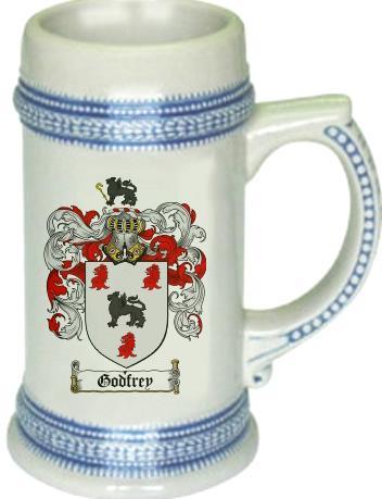 Godfrey Coat of Arms Stein / Family Crest Tankard Mug