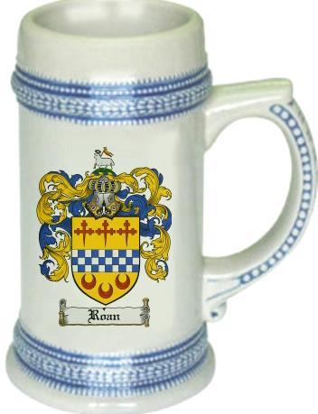 Roan Coat of Arms Stein / Family Crest Tankard Mug