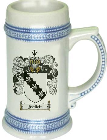 Sallett Coat of Arms Stein / Family Crest Tankard Mug