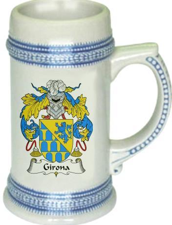 Girona Coat of Arms Stein / Family Crest Tankard Mug