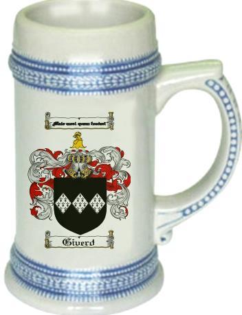 Giverd Coat of Arms Stein / Family Crest Tankard Mug