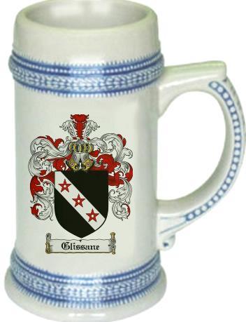 Glissane Coat of Arms Stein / Family Crest Tankard Mug