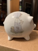 Vintage 1988 PRECIOUS MOMENTS Porcelain November Piggy Bank w Stopper Mi... - $19.99