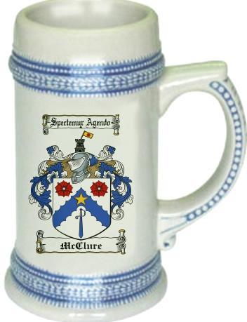 Mcclure Coat of Arms Stein / Family Crest Tankard Mug